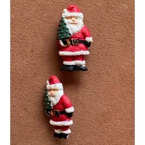 Le Bouton Novelties Christmas Buttons Hand Painted Santa Snowman Lot Vintage